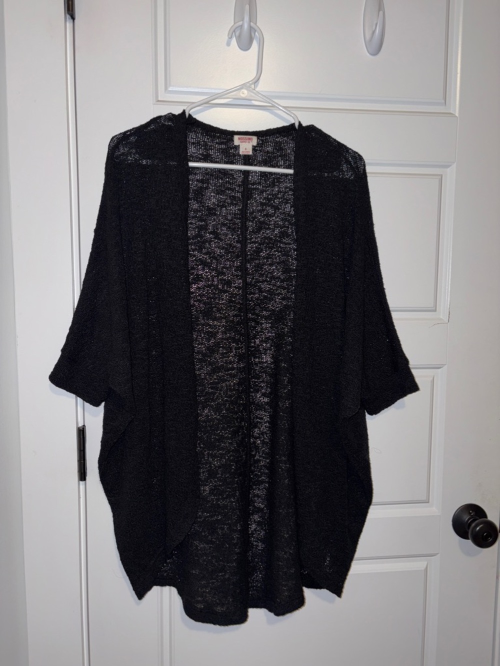 Mossimo Supply Co. Black Open-Front Short-Sleeve Cardigan